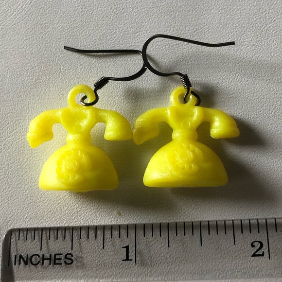 Telephone earrings yellow - Picture 7 of 9